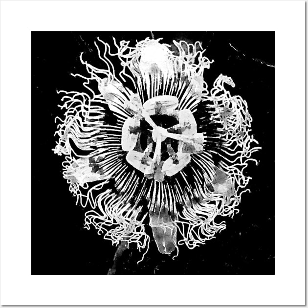 Black and White PassionFlower Wall Art by Banyu_Urip